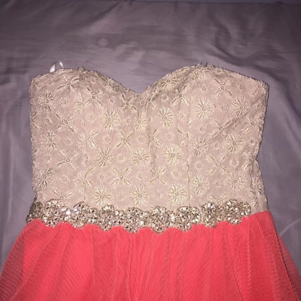 Coral homecoming dress